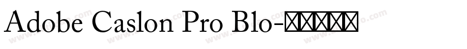 Adobe Caslon Pro Blo字体转换